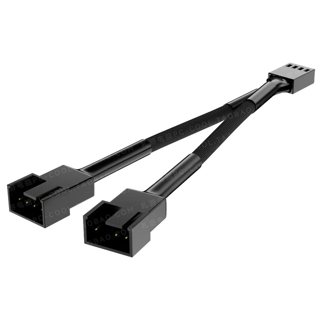 Desktop PC PWM Fan Adapter: 4-Pin To Dual Fan Extension Cable with Temperature Control