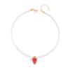 Pearls Necklace For Women Fruit Watermelon Crystal Pendant With Multilayer Chain
