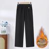 2024 Fashionable High-Waisted Woolen Pants for Middle-Aged & Elderly Women - Elastic Waist, Loose Fit, Plus Size for Autumn/Winter
