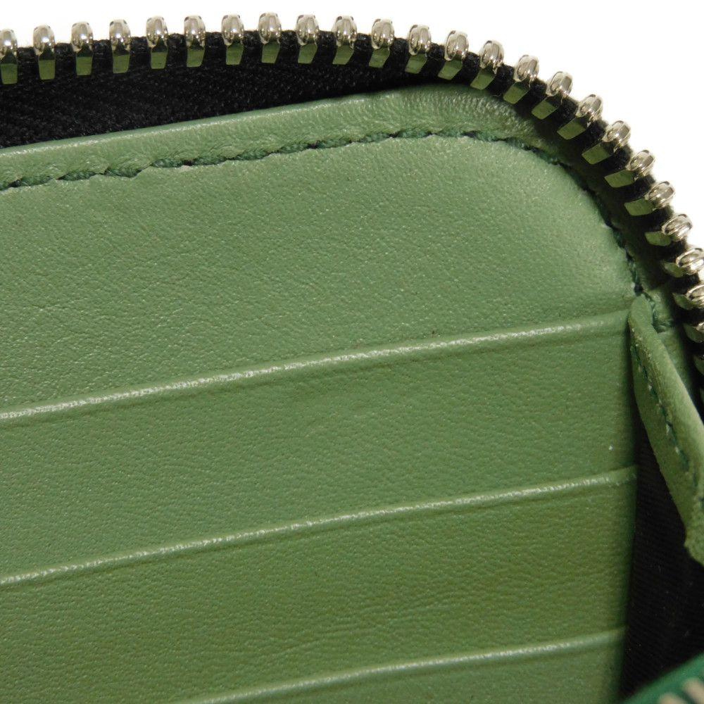 Used 9896 Long Zip Wallet 66A590 7940 Green Two-Tone Zip Around Gancini Black Men's from Japan AUTHENTIC