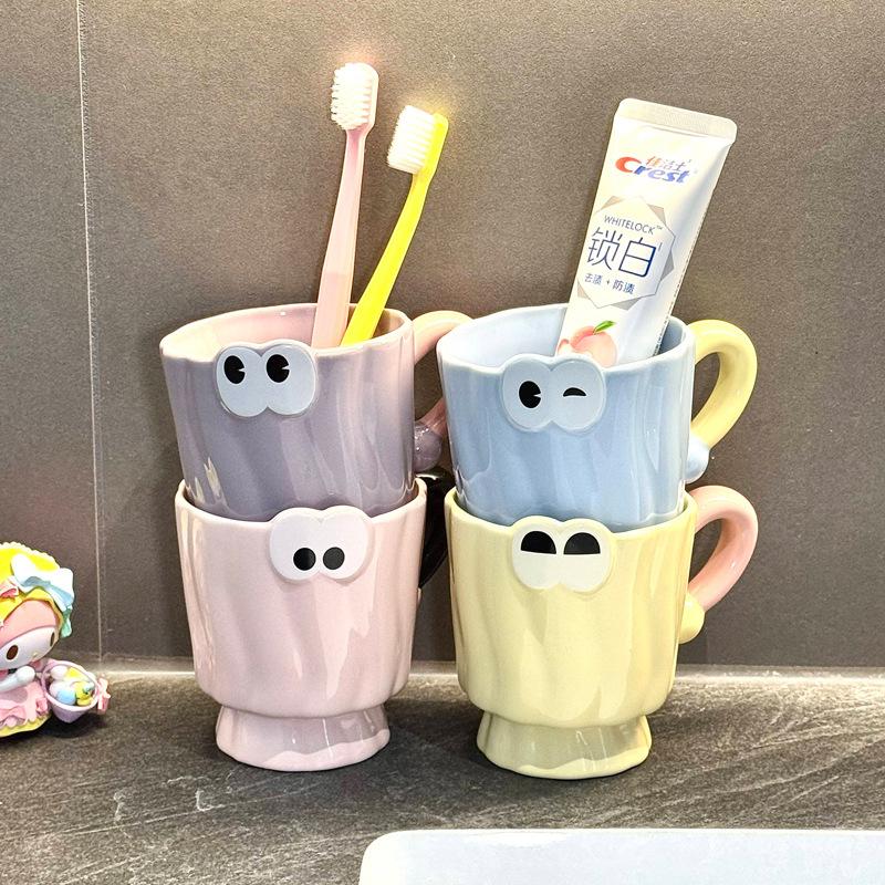 Ceramic Mouthwash Cup Ins High-value Household Brushing Cup Couple Washing Cup a Pair of Bathroom Tooth Jar Toothbrush Cup