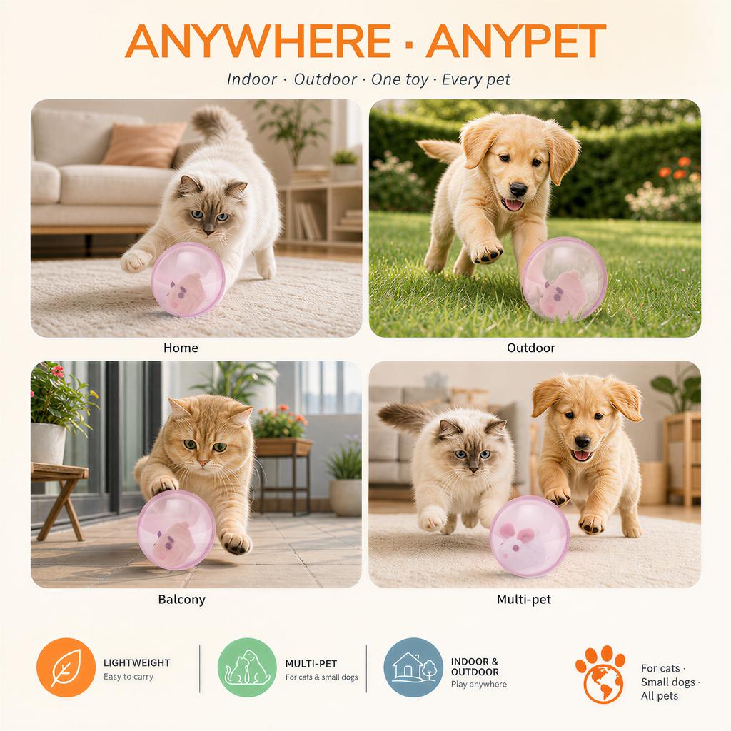2 Pcs Interactive Cat Rolling Ball Toy Smart Obstacle Avoiding Steering Cat Toy Built In Plush Doll Drive Mechanism Pet Supplies