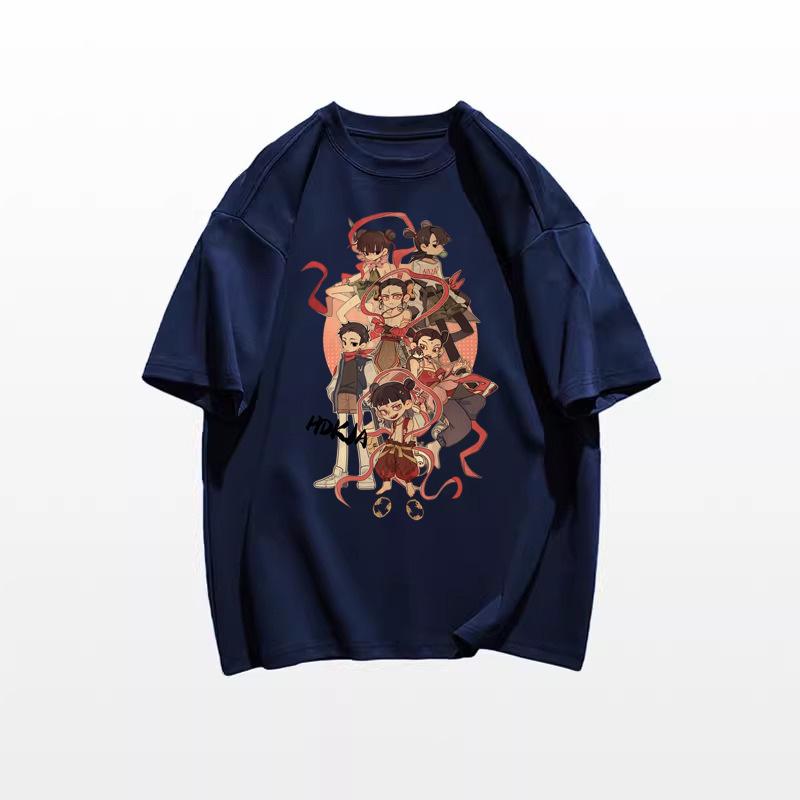 Unisex Nezha Cartoon T-Shirt - American Style, Short-Sleeved, Loose Fit, 2025 Collection, Pure Cotton Summer Top