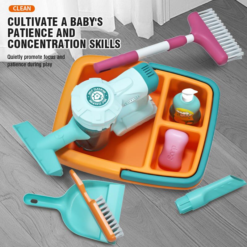 Children's Vacuum Cleaner Brooms Mops Housework Pretend Play Housekeeping Toys Games Child Role-playing Cleaning Toys for Kid