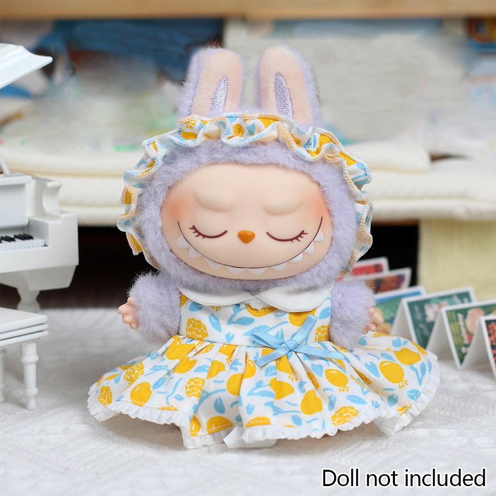 

Миниатюрное цветочное платье для кукол Лабубу 17 см. Милая одежда для кукол своими руками. Модные аксессуары. Прекрасный наряд. Подарки для девочек, друзей. жёлтый