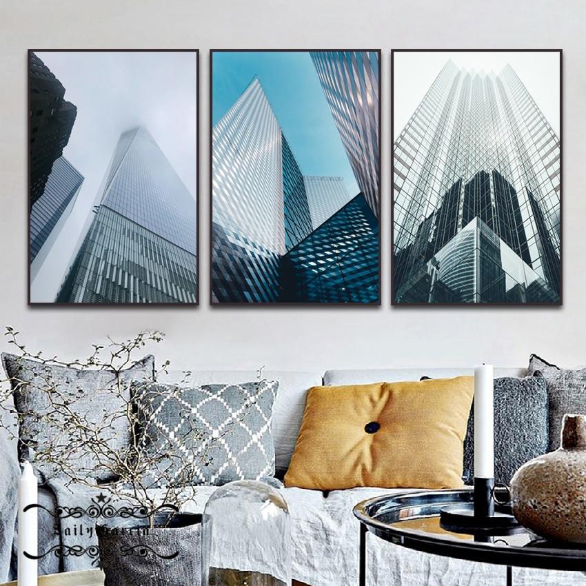 

Современный небоскреб здание плакат грандиозная архитектура мегаполис холст живопись настенное искусство картины для гостиной офисный декор