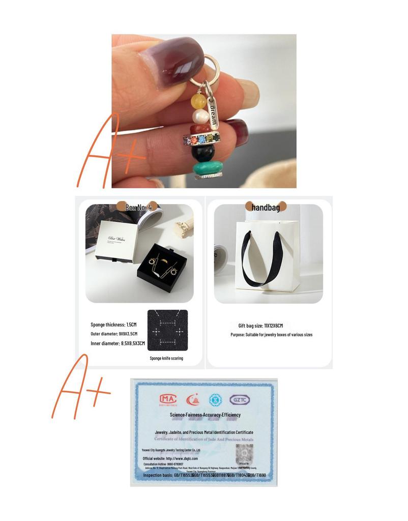 S925 Sterling Silver Agate Beads Pendant Necklace with Jade, Freshwater Pearl, and Turquoise Design for Women