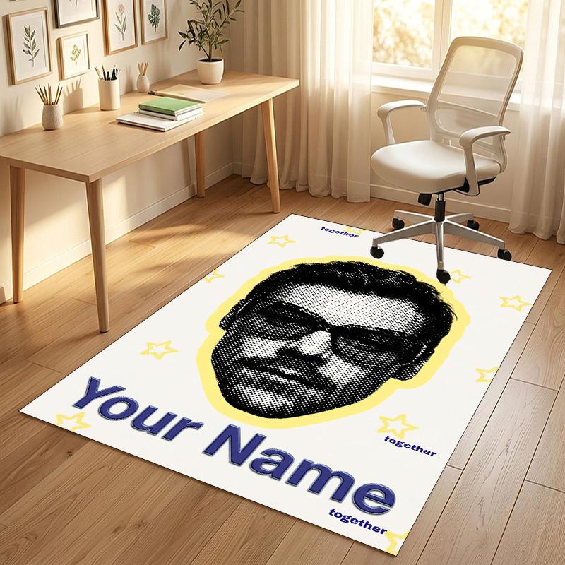 Personalized Crystal Velvet Carpet,Harry Styles Custom Printed Name, Plush Area Rug For Home Indoor Decor