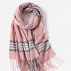 Winter Women's Long Plaid Scarf Outer Wear Girl Couple Double-sided Versatile Neck Warmer Korean Style Shawl Student Fresh Look