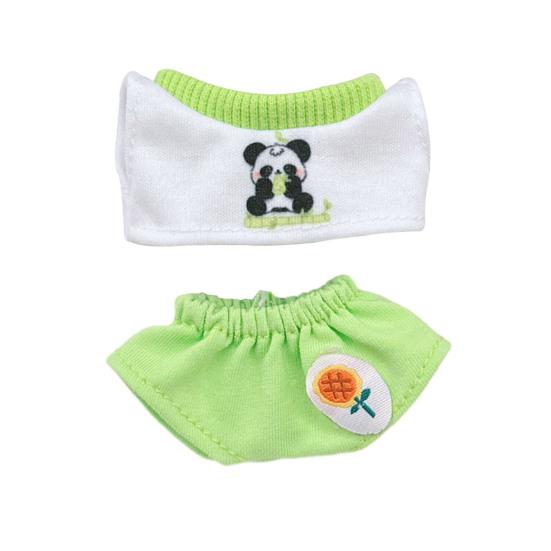 

Doll Clothes Set T-shirt And Shorts for 17cm La Bubu Dolls Handmade Stylish Outfit Doll Clothes Gift for Doll Collectors зелёный