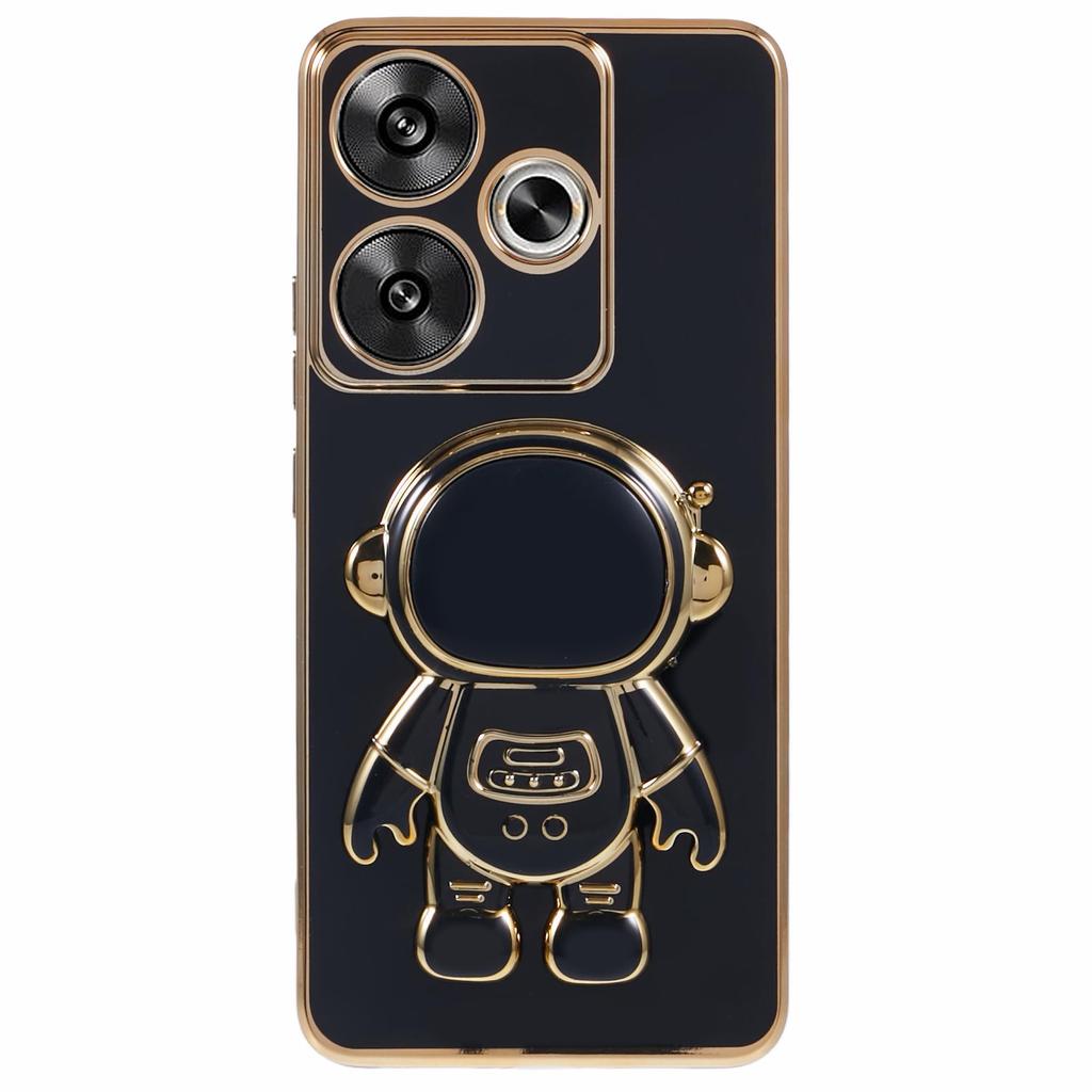 Für Xiaomi Redmi Turbo 3 5G/Poco F6 5G Hülle TPU Handyhülle Galvanisiert mit Astronaut Versteckter Ständer