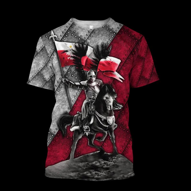 Men's T Shirt For Men Clothing Poland National Flag 3D Printing Oversized T-shirts Loose T-shirt Quick-drying Men Clothing Tops