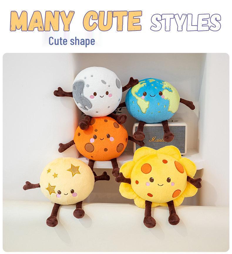 Adorable Plush Planet Pendant: Moon, Earth, Saturn, and Mars - Perfect Kids Birthday or Qixi Gift