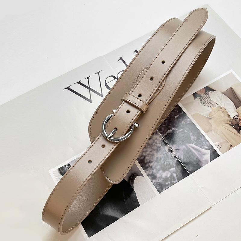 The Lady's Waistband Is Decorated with A Fashionable Cinch and Waist, Featuring A Needle Buckle and Genuine Cowhide Waist Strap In Black