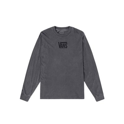 Letter Pattern Vintage Comfortable Long Sleeve T-Shirt Unisex Tops Black VN000M2ZBLK
