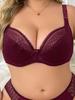 Ultra Thin Plus Size Lace Bra Sexy Womens Underwear Comfortable Breathable Pure Color