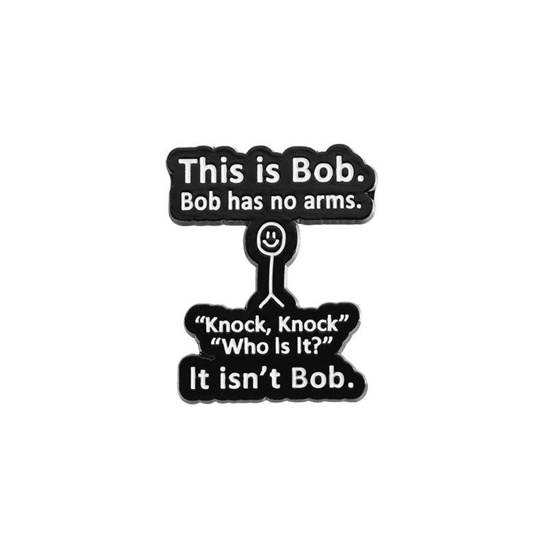 

Черный Креативный Модный Значок Металлическая Брошь с Дизайном Фигурки-Стика без Рук