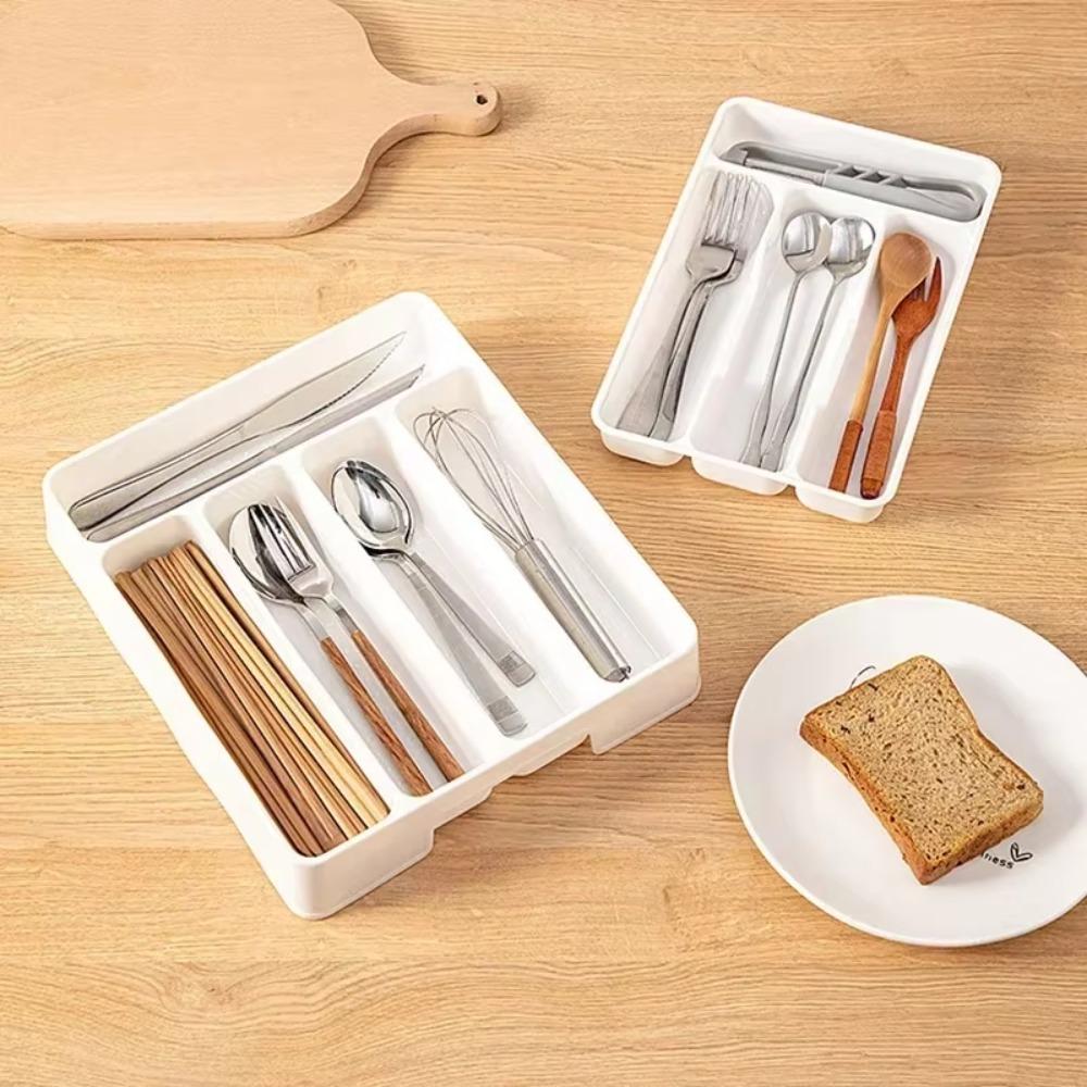 Compartments Drawer Cutlery Organizer 4/5 Grids Spoon Fork Separation Box Cutlery Container  Home