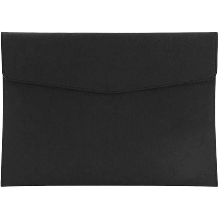 A4 PU Leather Document Folder with Snap Closure File Holder for Letter Size Black Waterproof Portfolio Envelope File Oragnizer Pocket Storage Case чёрный