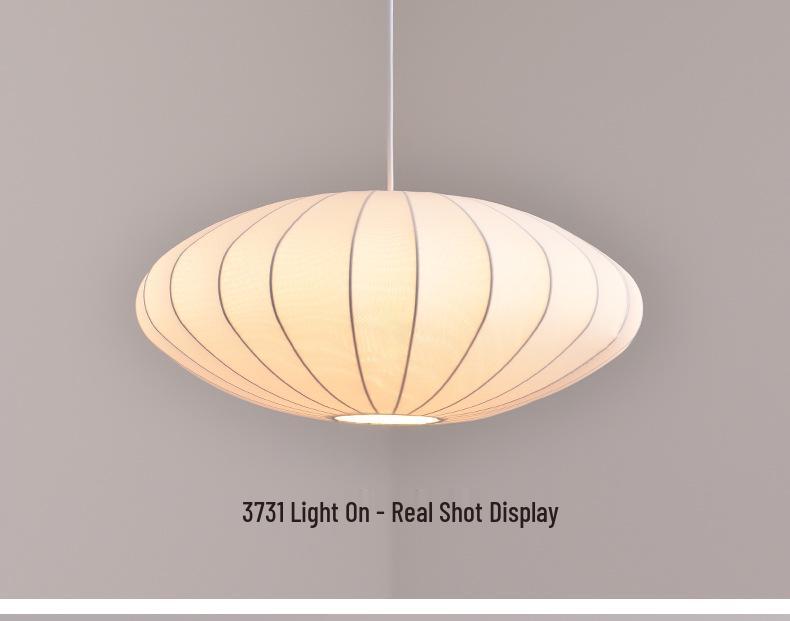 Wabi-Sabi Style Pendant Light: Japanese Fabric Lantern for Dining & Bedroom