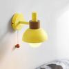 Iron and Wood LED Wall Lamp with Switch Nordic E27 Sconce Lights for Bedside Bedroom Living Room Kitchen Stairs