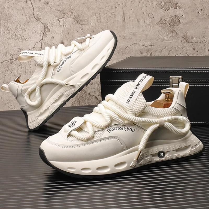 

Fashion Summer new breathable mesh dad shoes, thick-soled height-increasing niche sports casual shoes 38 белый