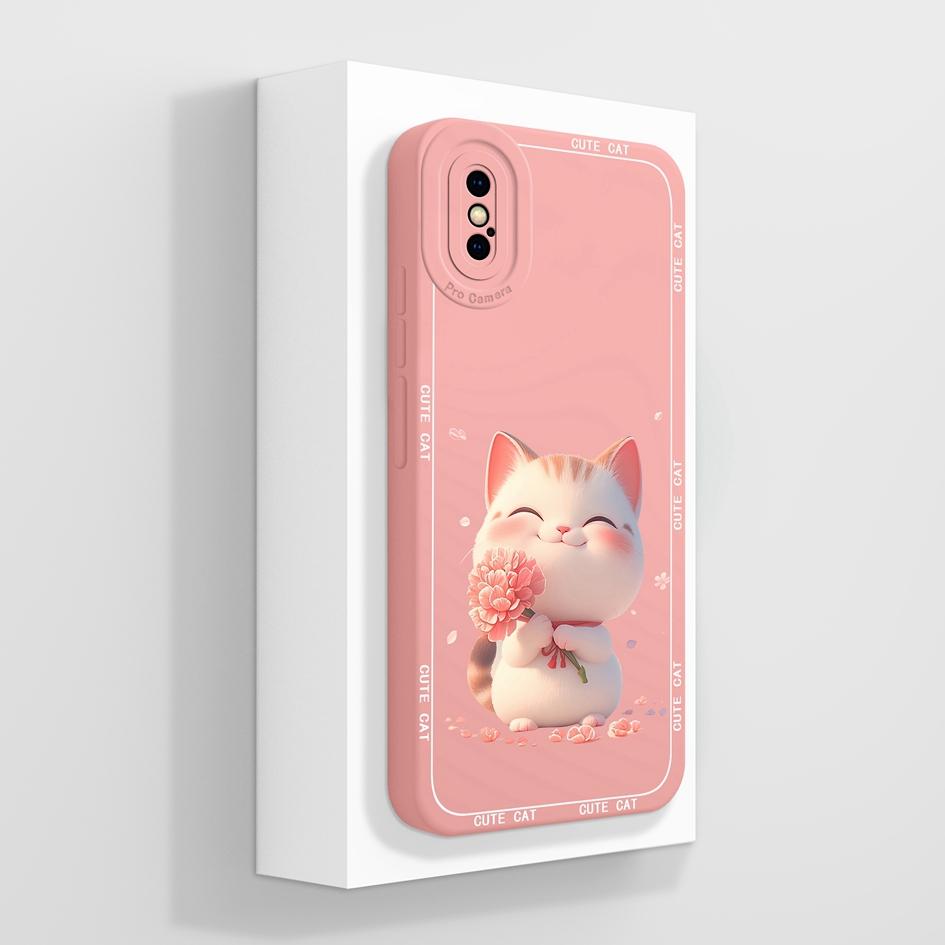 Pro Apple iPhone X XR XS SE 6 7 8 11 12 Pro Max Plus Mini Pouzdro na telefon Luxusní Vzor Květů Měkký Tekutý Silikon Protiskluzový Ochranný Pro iPhone Kryt