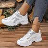 Fashion Fashion Mix Color Lace Up Sneakers Women 2025 Autumn Breathable Mesh Thick Bottom Sports Shoes Comfort Non Slip Running Shoes