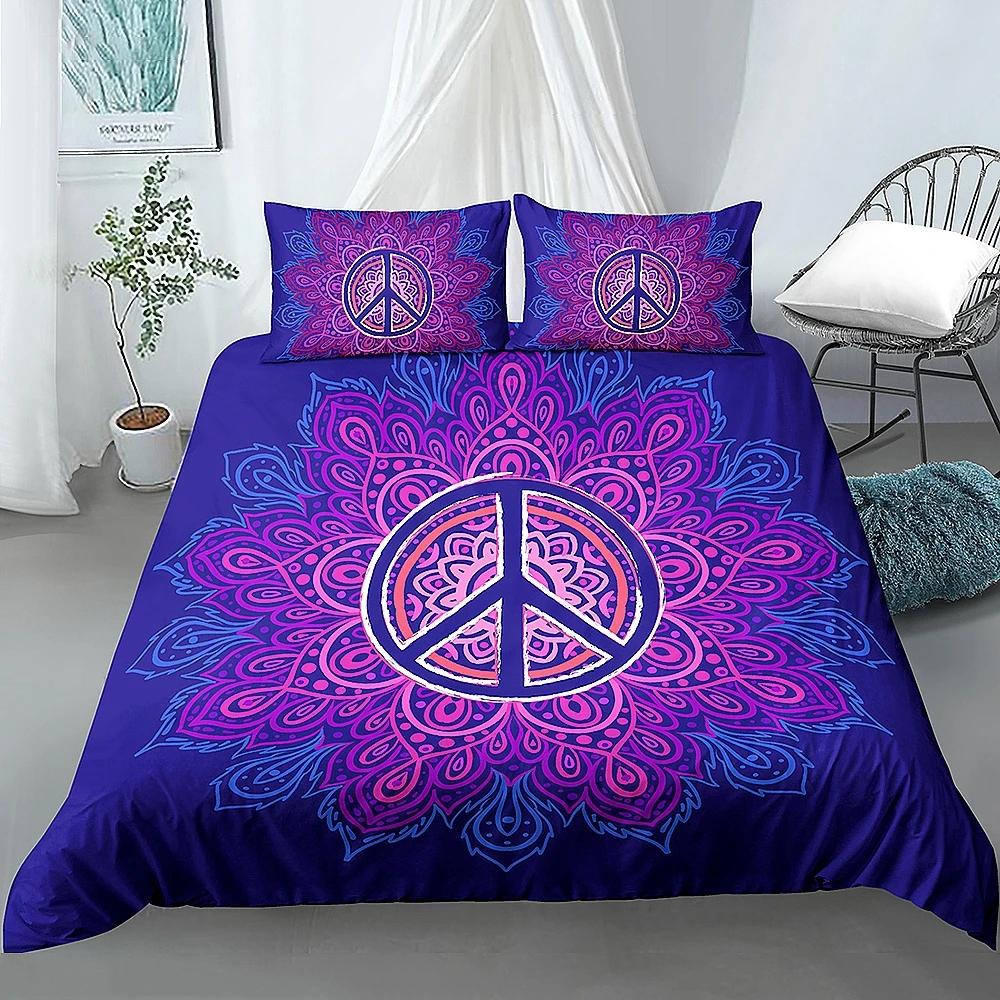 Boho Pościel Mandala Poszewka na Kołdrę Luksusowa Miękka Pokrowiec na Kołdrę Rozmiar Queen 2/3 Sztuki Styl Boho Kwiatowa Pościel Pokrowiec Tekstylia Domowe