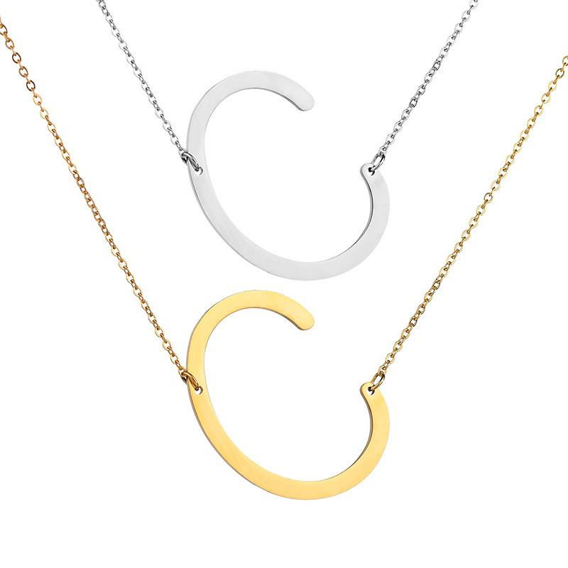 European & American Fashion Personalized Letter Necklace - 26 English Letters, Women's Jewelry