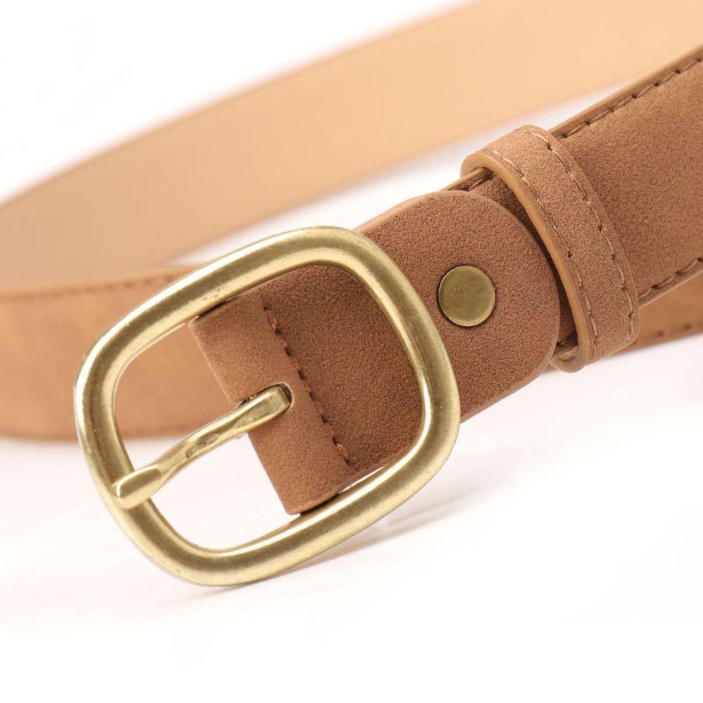Luxury Design Suede Leather Belt Casual Waistband Fashion Business Waist Belt  For Women