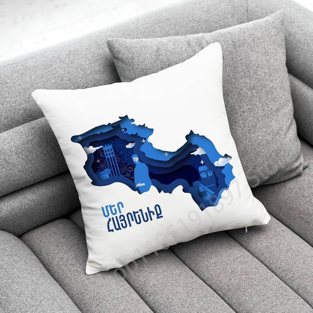 Armenia Flag Passport Logo Throw Pillow Case For 45x45cm 40x40cm 30x30cm 50x50cm 55x55cm Square Home Pillowcase Case