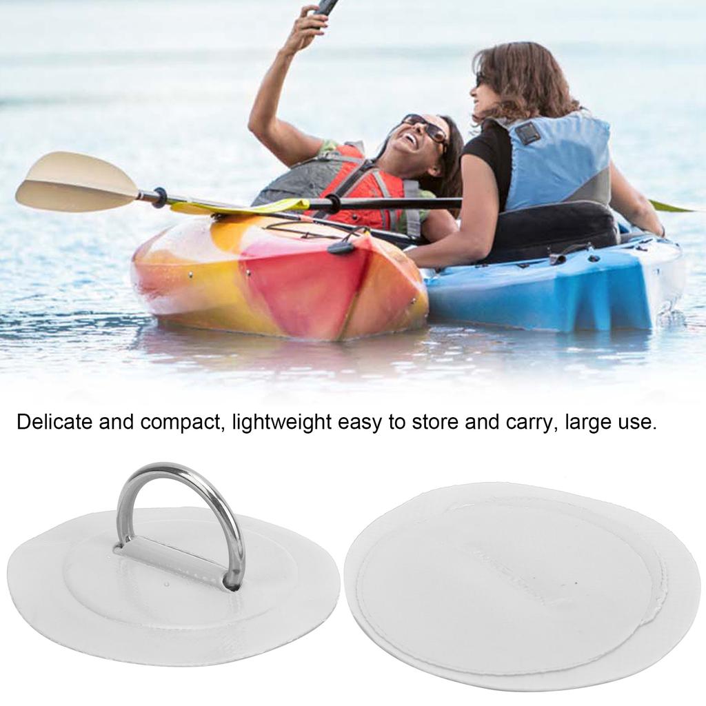 2pcs Inflatable Boat Kayak D  Pad Patch PVC Marine Stainless Steel Fixed Buckle(Black )