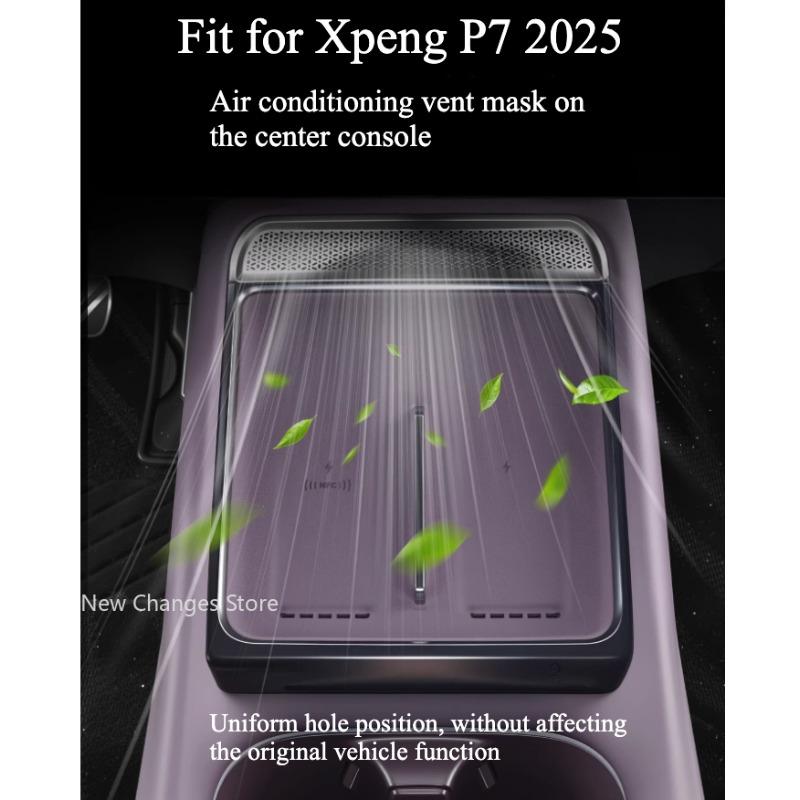 For Xpeng P7 2025 Front and rear Air Conditioning Vent Mask Titanium Alloy Protective Cover Interior Upgrade Parts