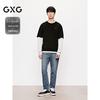 GXG Men's Crew Neck Faux Layer Textured Sweatshirt