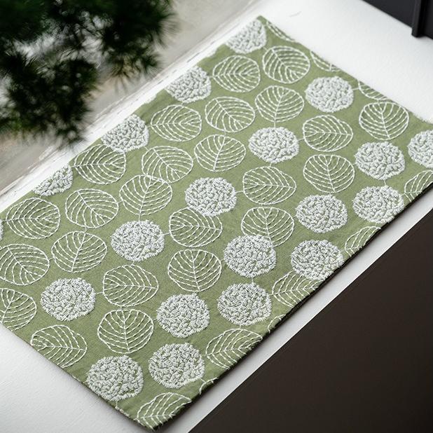National wind cotton cloth flower embroidery dry bubble mat Chinese zen tea ceremony accessories tablecloth tea mat