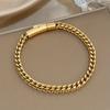 1/2pcs Punk Chunky Stainless Steel Wheat Ears Thick Chain Bracelets | Round Tubes Buckle Bracelet Wrist Jewelry for Women Men Party Jewelry Gift