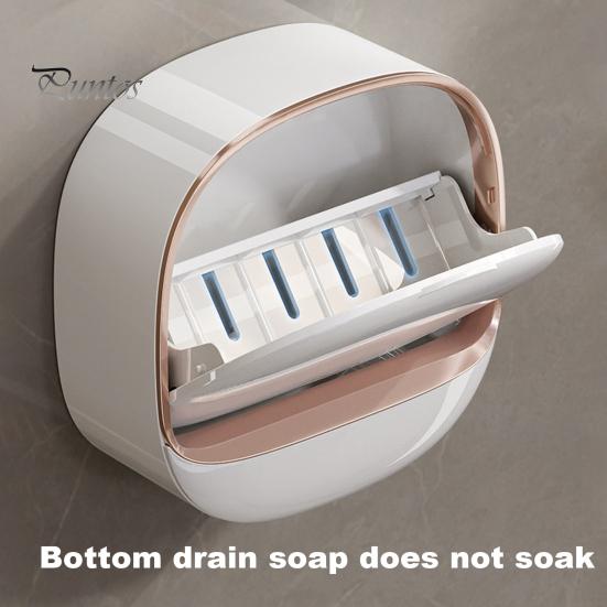 Self Draining Soap Holder Strong Load-bearing Easy To Install Bathroom Wall Mounted Soap Box Tray Container