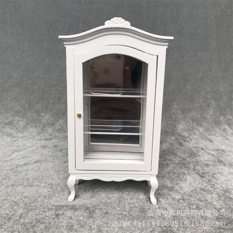 

1:12 Scale Miniature White Arched Top Collector s Cabinet for Dollhouse белый
