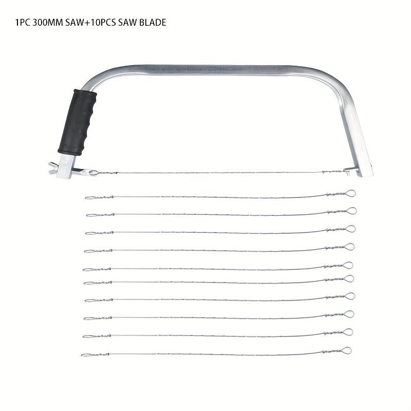 

1 шт. пила-струна и 10 шт. пильных полотен, пила-струна ручной работы, инструменты для деревообработки своими руками, пила-струна для домашнего использования