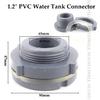 1PCS PVC 1/2"3/4"1"Water Tank Connector Drain Pipe Accessories Aquarium Joints Water Pipe Fittings Thread Adaptor Tank Bulkhead