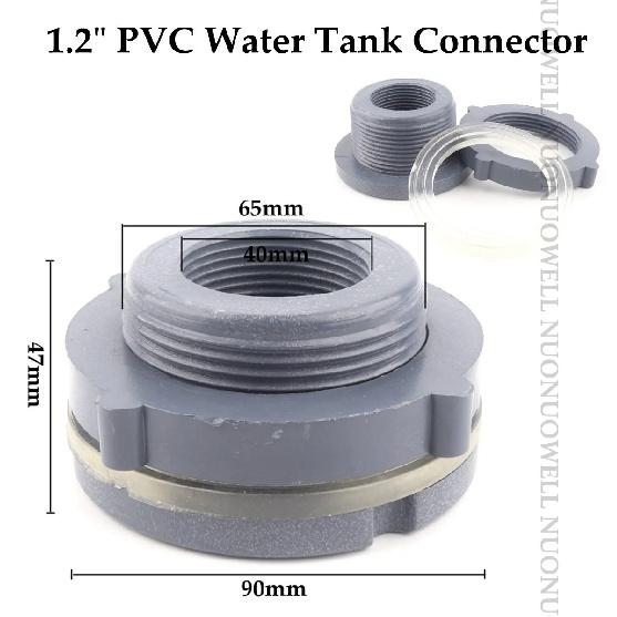 1PCS PVC 1/2"3/4"1"Water Tank Connector Drain Pipe Accessories Aquarium Joints Water Pipe Fittings Thread Adaptor Tank Bulkhead