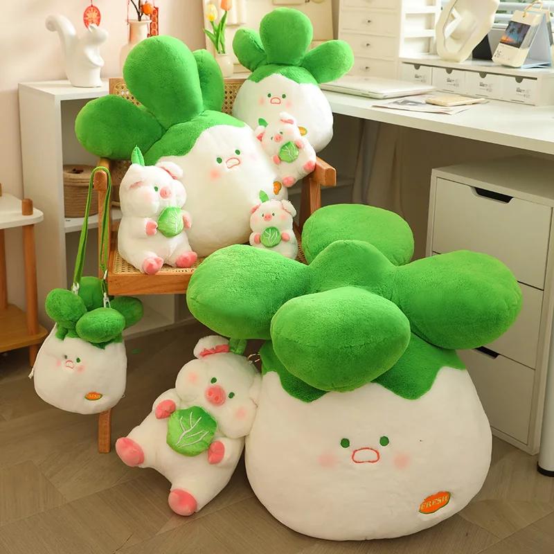 33/35/50cm Cabbage Pig Cute Anime Plush Toy Fluffy Stuffed Pig Hiding In The Plant Vegetable Soft Doll Kawaii Pillow Gift