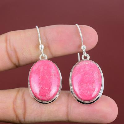 Thulite Earring Handmade Jewelry Top Quality Gemstone Earring 925 Sterling Silver Earring Birthstone Earrings Gifts For Mom Elegant Jewelry
