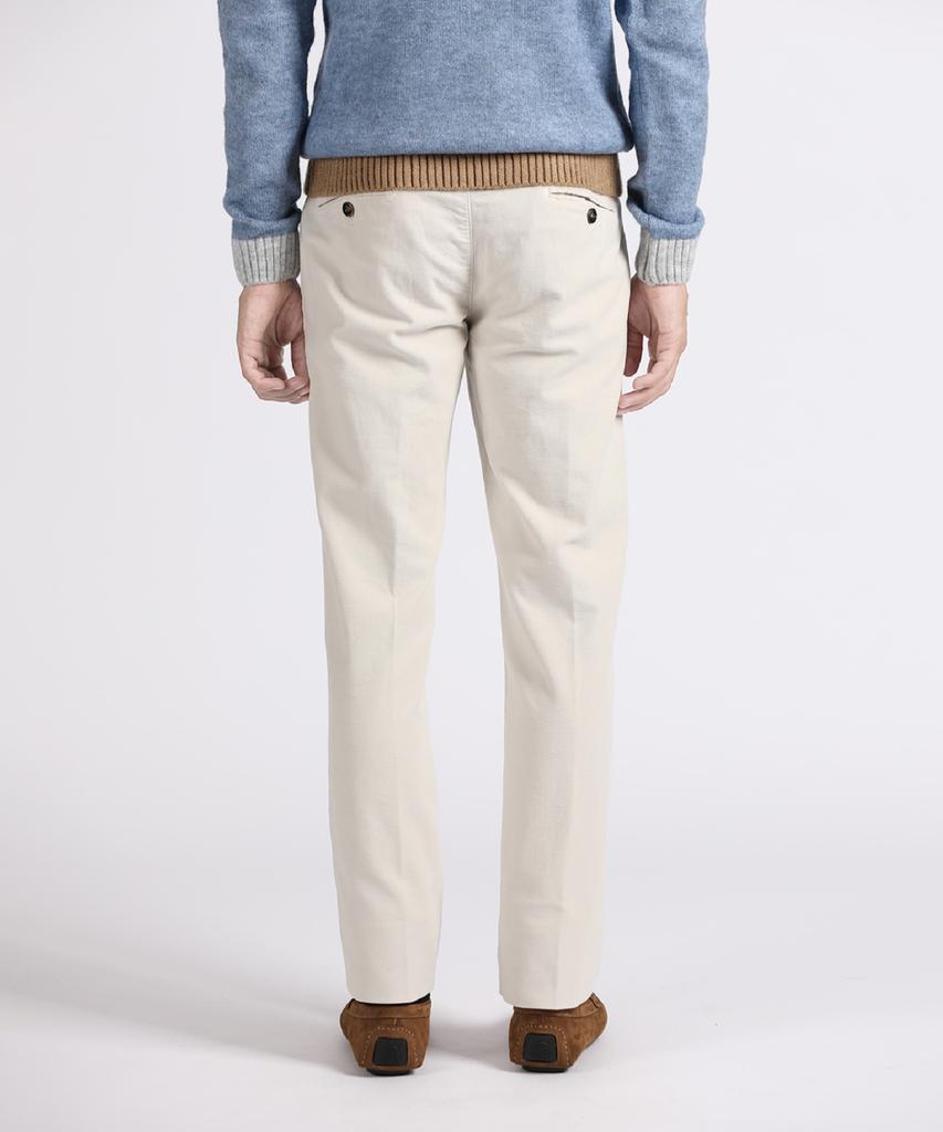 PANICALE Ivory Brushed Cotton Slim Fit Pants