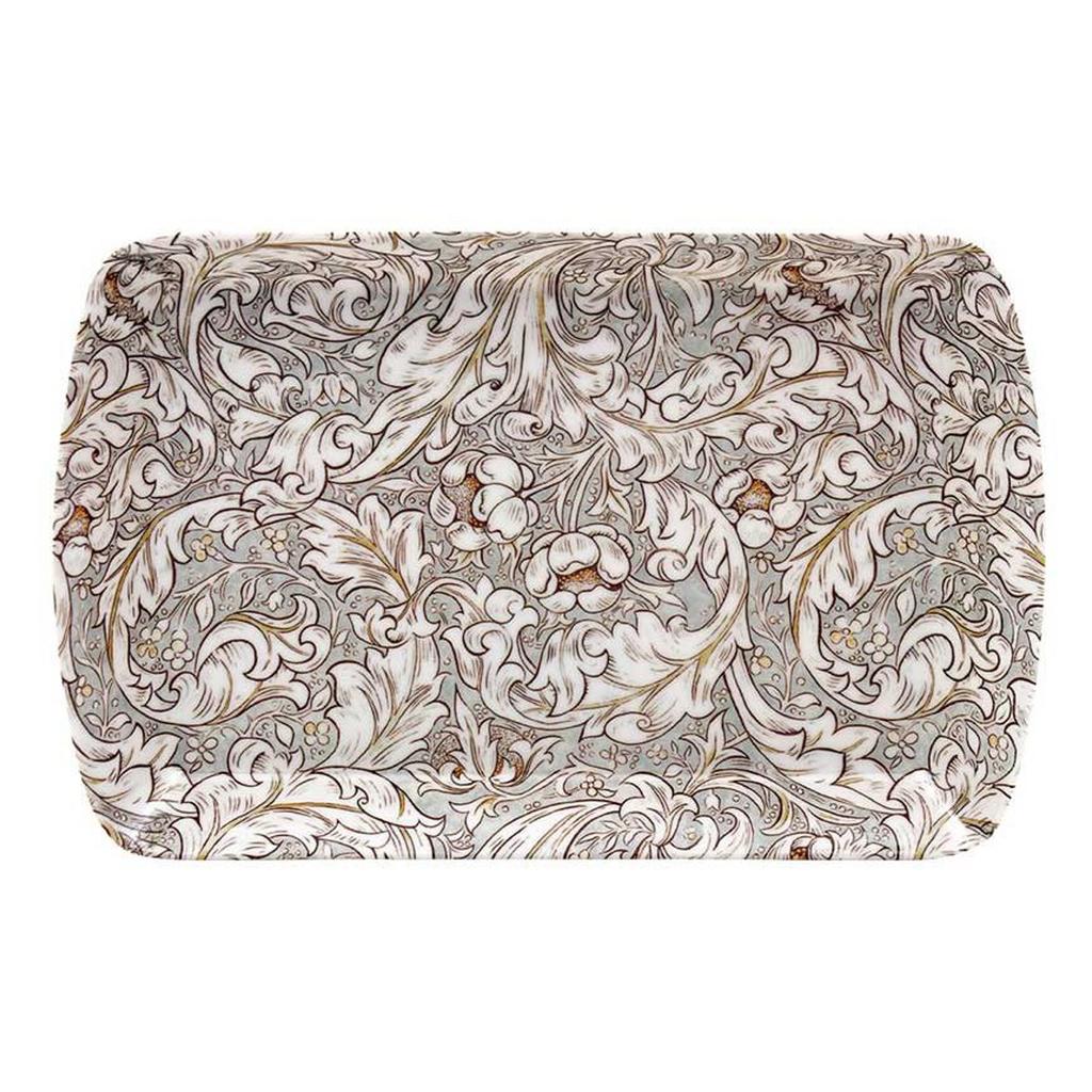 Les Trésors De Lily [R6693] - Small Melamine Tray 'William Morris Collection' Taupe Beige (Bachelors Button) - 23x15cm