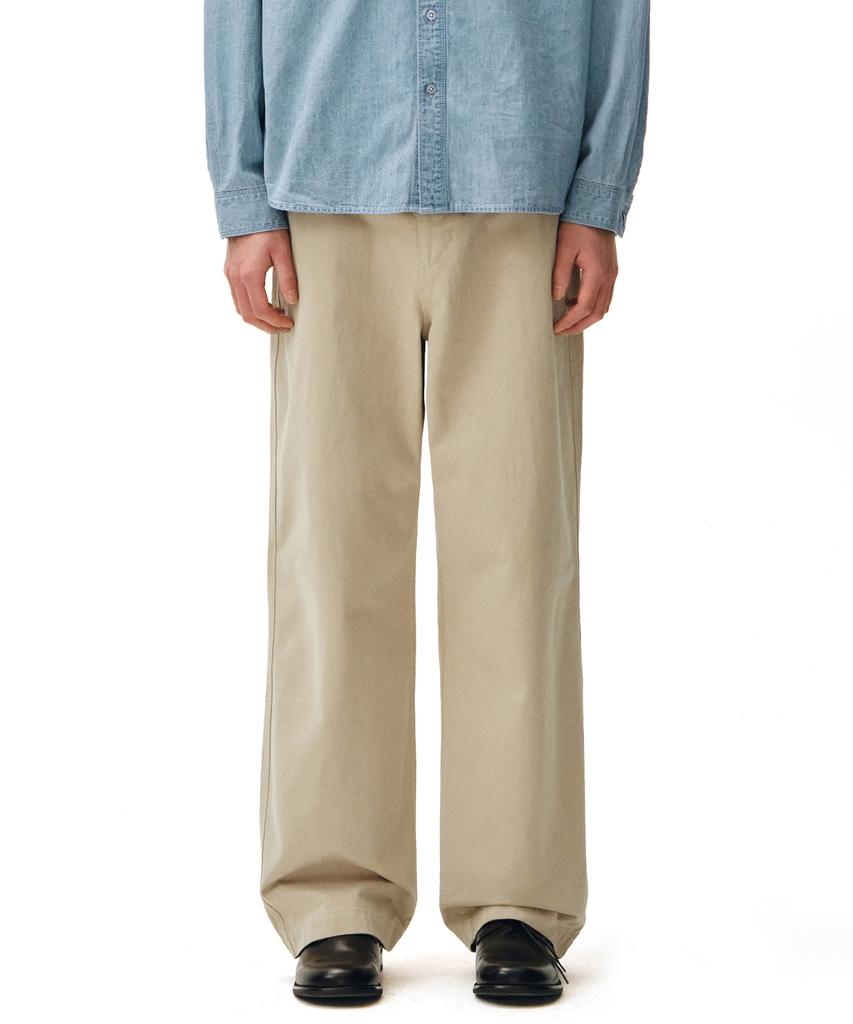 DECET Officer Semi Wide Pants Dcpt069Beige