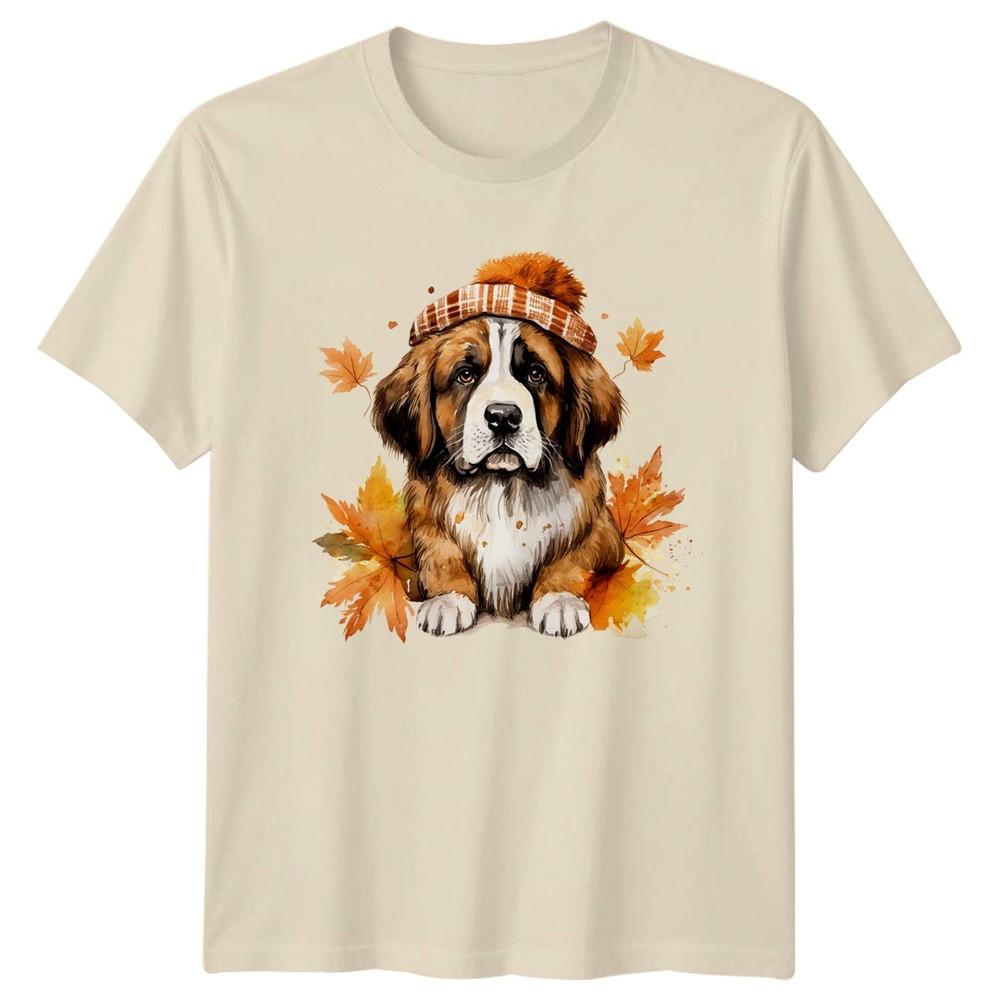 Cozy Autumn Vibes Saint Bernard Dog TShirt Saint Bernard Dog Lovers