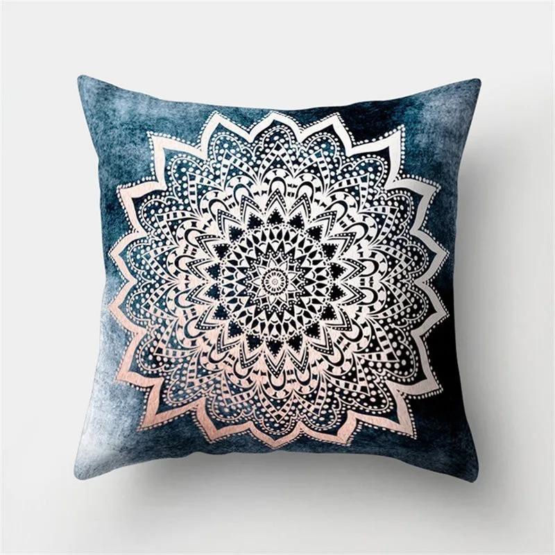 Mandala Pattern Decorative Polyester Cushion Cover Sofa Decorative Pillow Cover Pillow Protectors For Sofa Car Home Decor