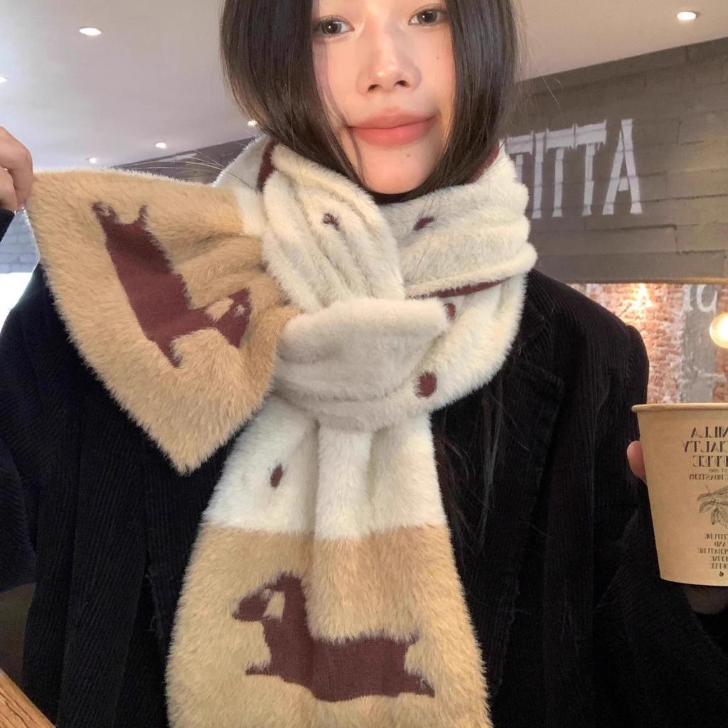 Neuer Süßer Winter-Schal Warm Koreanischer Stil Vielseitig für Herbst und Winter. Verdickter High-End-Schal